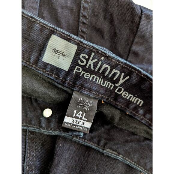 MOSSIMO! DEEP, SATURATED BLACK SKINNY PREMIUM DENIM 5 POCKET JEANS, PANTS! SZ 14 - Picture 8 of 11